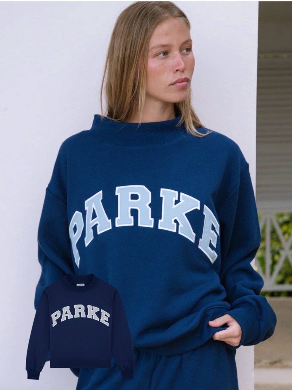 NIB PARKE VARSITY MOCKNECK S/M Seabreeze